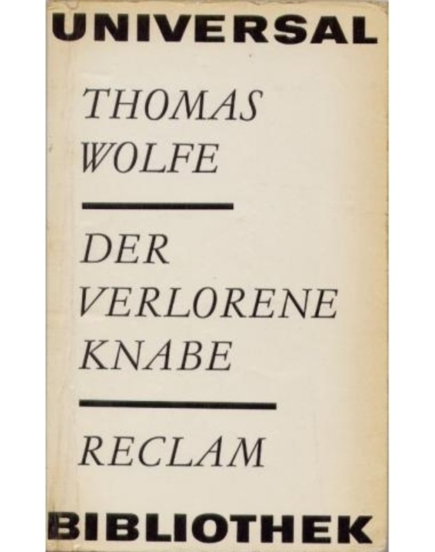 Der Verlorene Knabe - Thomas Wolfe