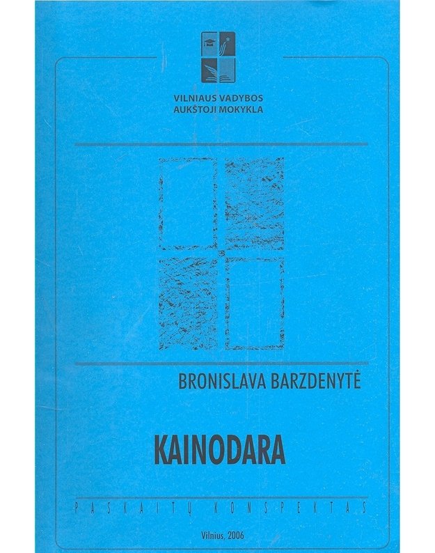 Kainodara / Paskaitų konspektas - Bronislava Barzdenytė